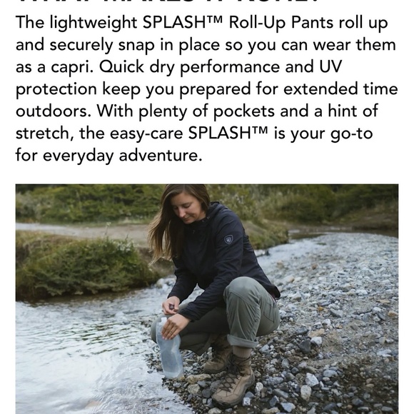 KUHL Women Splash Roll-Up Pants Cargo Hiking Gorpcore Outdoor Cabin Khaki Tan 10 - Picture 15 of 15